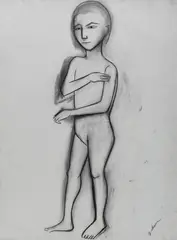Female Study by Robert Dickerson, 1988, Charcoal, sold Sep 2021