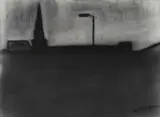 Inner City Shadows by Robert Dickerson, Charcoal, sold Sep 2021