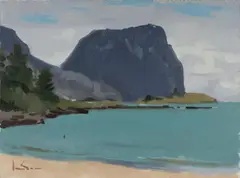 Mt Gower, Lord Howe Island by Graeme Inson, 1999, Oil on Canvas on Board, sold Sep 2021