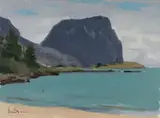 Mt Gower, Lord Howe Island by Graeme Inson, 1999, Oil on Canvas on Board, sold Sep 2021