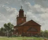 Graeme Inson, St Matthews, Windsor NSW, 1965, Oil on Board
