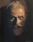 Ivy Shore, Max Meldrum's Death Mask, Oil on Board