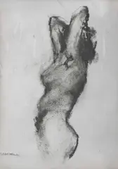 Leon Hall, Nude Study, Charcoal