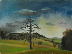 Lone Tree by George Duncan, Oil on Ply, sold Sep 2021