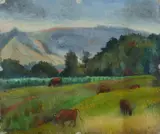 George Duncan, NSW Landscape with Cattle Grazing, Oil on Canvas on Board