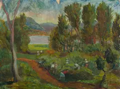 Blackberry Pickers by George Duncan, Oil on Board, sold Sep 2021