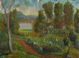 George Duncan, Blackberry Pickers, Oil on Board