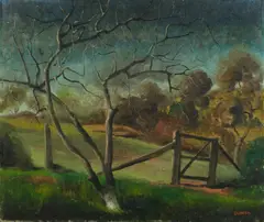 Orchard Gate by George Duncan, Oil on Ply, sold Sep 2021