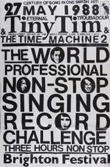 Martin Sharp, Tiny Tim & the Time Machine 2 - The World Professional non-stop singing Record Challenge, 1988, S/Print