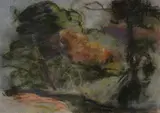 Arthur Murch, Stream with Overhanging Trees, 1960s, Pastel