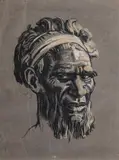 Arthur Murch, Alpulurgna, Pintupi Man, 1965, Gouache & Ink over Screenprint