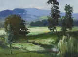Barrengarry Creek by Allan Waite, Oil on Canvas on Board, sold Sep 2021