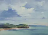 Overlooking Mona Vale from Warriewood by Allan Waite, Oil on Canvas on Board, sold Sep 2021