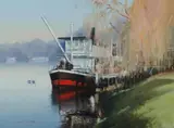 Autumn on the Murray by Allan Waite, Oil on Canvas on Board, sold Sep 2021