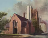 The Rectory, St Phillips' [Sydney] by Allan Waite, Oil on Canvas Board, sold Sep 2021