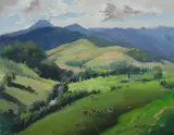 The Allyn Valley by Allan Waite, Oil on Canvas on Board, sold Sep 2021