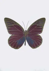 Damien Hirst, The Souls I - Loganberry Pink/Cornflower Blue/Cool Gold, 2010, Three Colour Foil Block Print 11/15