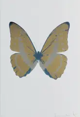 Damien Hirst, The Souls III - Hazy Gold/Silver Gloss/Frost Blue, 2010, Three Colour Foil Block Print 11/15