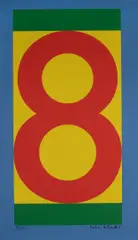 No. 8 Red by Peter Blake, Printed signature; hand numbered, sold Sep 2021