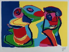 Le Couple by Karel Appel, 1973, Colour Lithograph 9/120, sold Sep 2021