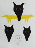 Zadok Ben David, Untitled (Three Black Cow Faces), 1988, S/Print 121/290