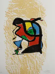 Graveur IV by Joan Miró, 1984, Stamp signature recto; authenticated & signed in pencil by Emilio F. Miro verso, sold Sep 2021