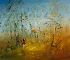 David Boyd, Children in the Willow, Oil on Canvas