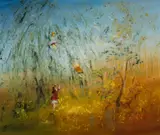 David Boyd, Children in the Willow, Oil on Canvas