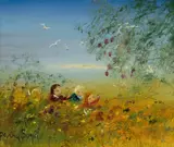 David Boyd, Under the Bottlebrush, Oil on Board