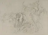 The Magician's Arrival by Norman Lindsay, circa 1938, Pencil, sold Aug 2021