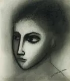 Study of a Young Girl by Robert Dickerson, Charcoal, sold Aug 2021