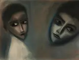 Robert Dickerson, Two Faces, 1970s, Pastel