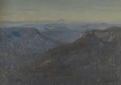 Elioth Gruner, The Blue Mountains - View from Sublime Point, Leura, Oil on Canvas on Board