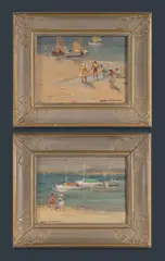(2) by James Ranalph Jackson, Oil on Canvas on Board (2), sold Aug 2021