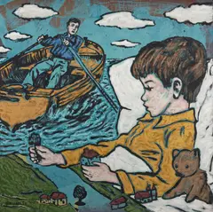 Journey to Come by David Bromley, 2006, Acrylic on Linen, sold Aug 2021