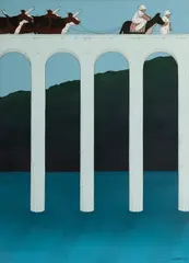 James Willebrant, Viaduct Procession, 1977, Acrylic on Canvas