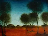 Red Dirt, Outback by Pro Hart, Oil on Board, sold Aug 2021