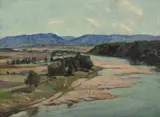 Will Ashton, Late Afternoon, the Hawkesbury River, from the Terrace, Oil on Canvas