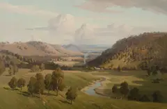 Erik Langker, The Valley, Oil on Canvas