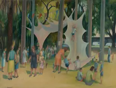 Harold Greenhill, The Sydney Festival, Oil on Board