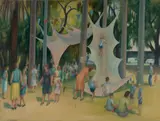 Harold Greenhill, The Sydney Festival, Oil on Board