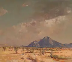 Mt Conway, MacDonnell Range, Central Australia by W Rubery Bennett, Oil on Canvas, sold Aug 2021