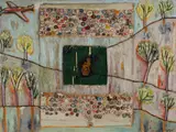 Kerrie Lester, Lest we forget, 2012, Oil on Hand-stitched Canvas & Mixed Media