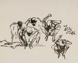 John Passmore, Miraculous draft of fishes, 1952, Pen & Ink
