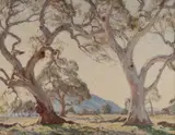 John Rowell, Red Gum Country, Oil on Canvas