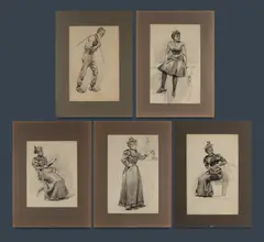 Julian Ashton, Five Sketches - Unsigned, Charcoal (5)
