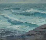 J Richard Ashton, Rolling Waves, 1990, Oil on Canvas on Board