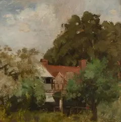 House of McCubbin by Albert Ernest Newbury, Oil on Panel, sold Aug 2021