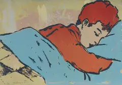 Boy Sleeping by David Bromley, S/Print 11/40, offered Aug 2021