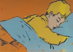Boy Sleeping by David Bromley, S/Print 12/40, offered Aug 2021